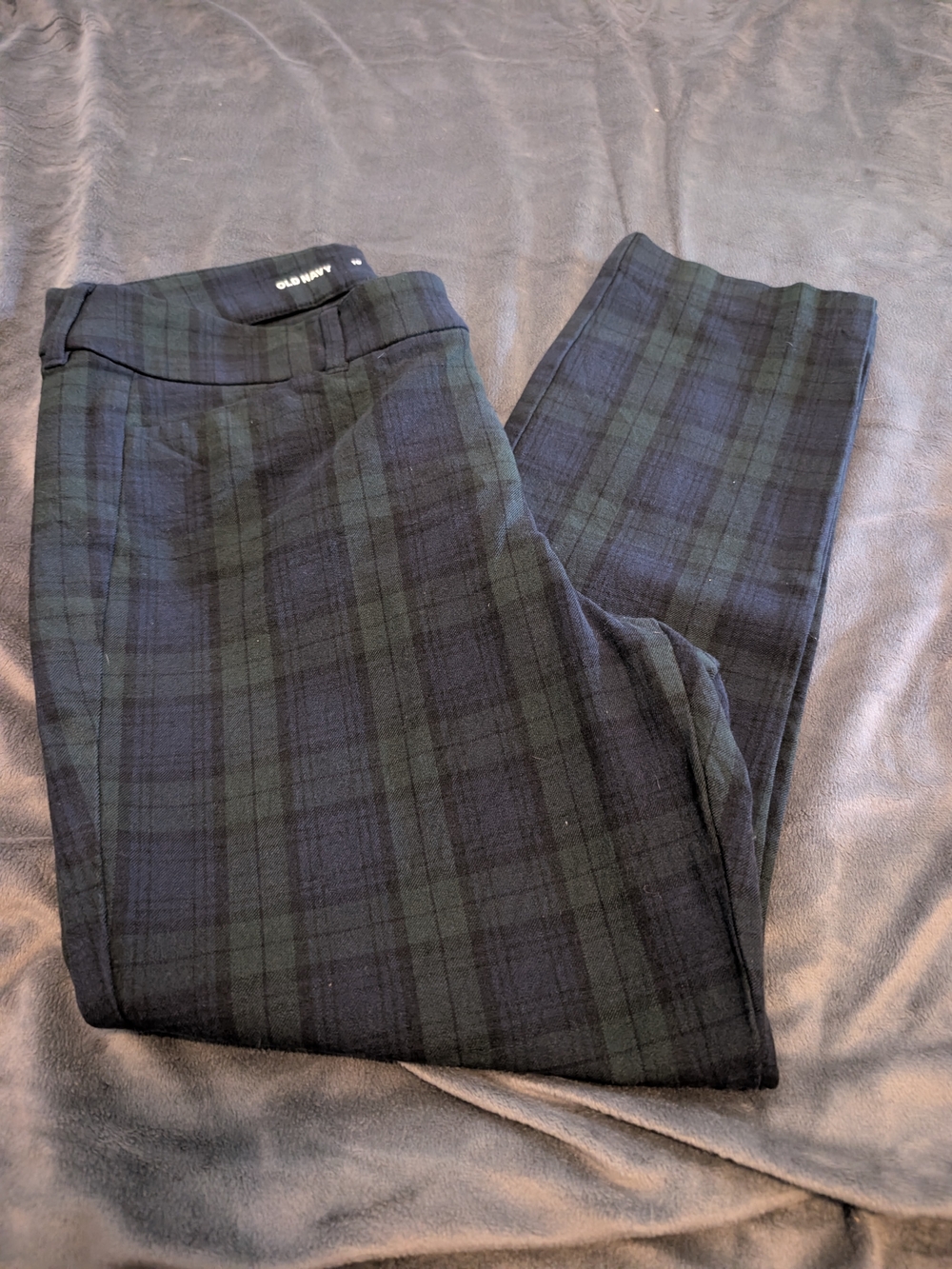 Old Navy Women's Blackwatch Plaid Ankle Pants - Green & Black